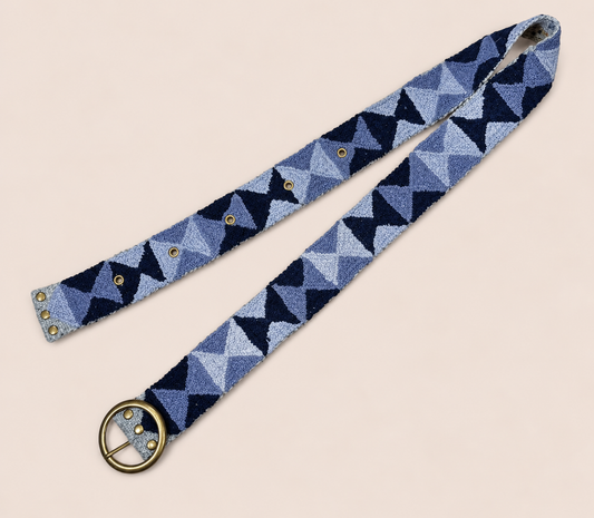Midnight Geometry Embroidered Belt