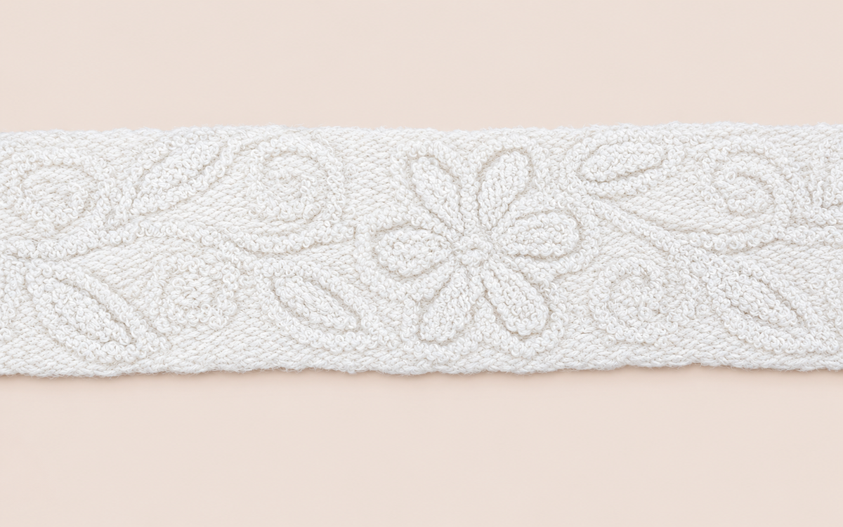 Ivory Textured Woven Belt