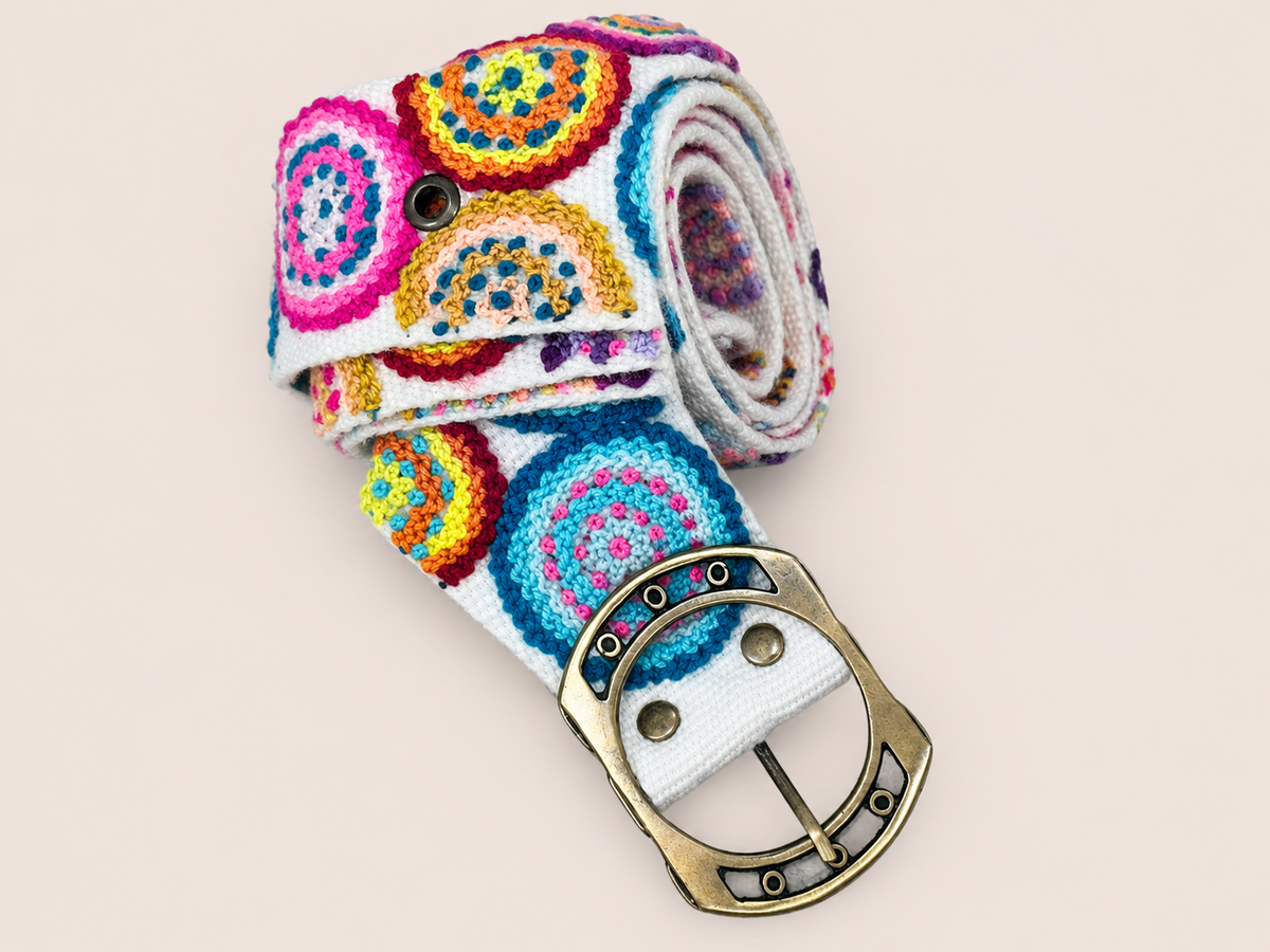 Blue Garden Embroidered Belt
