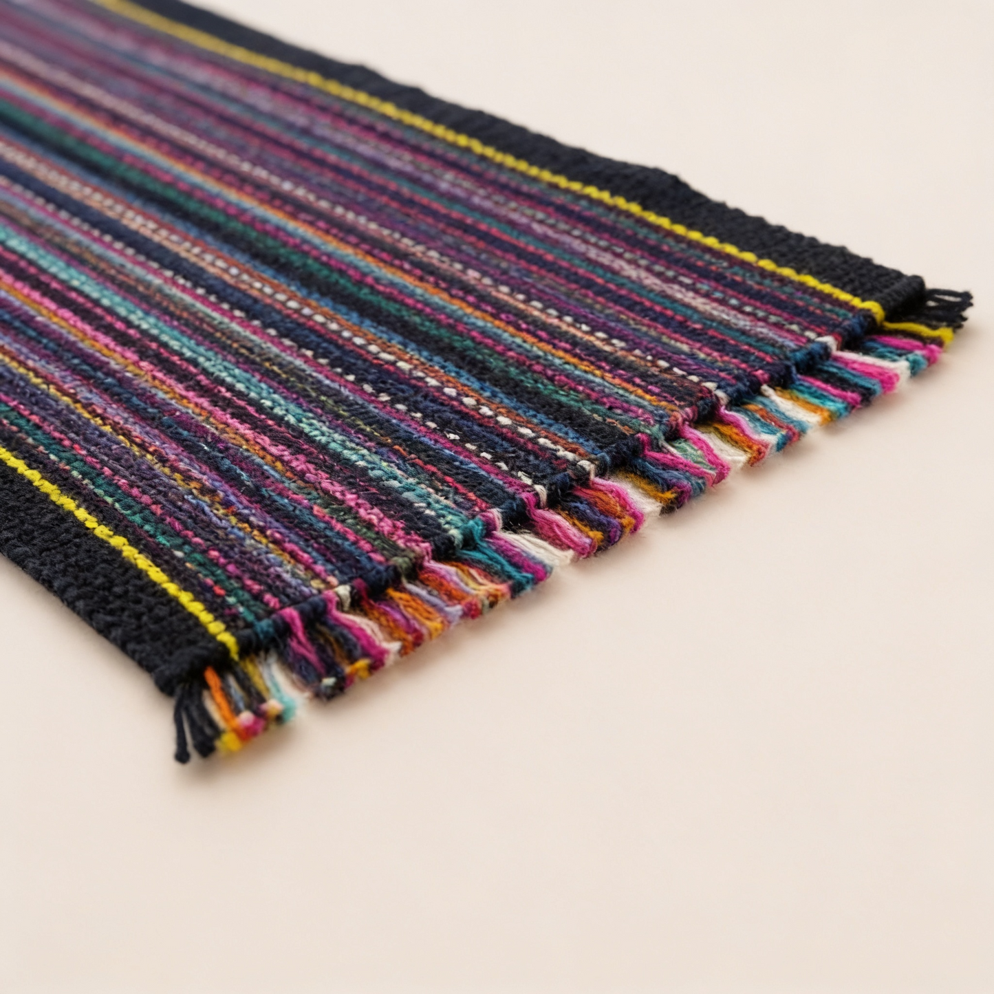 Black Multicolour Table Runner