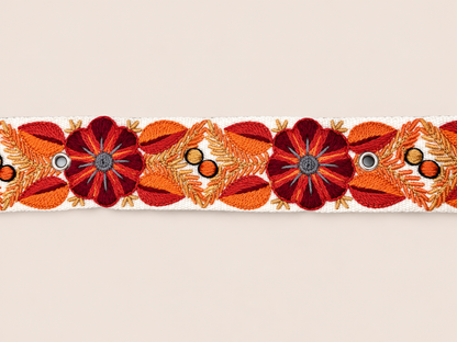 Sunset Garden Hand-Embroidered Belt