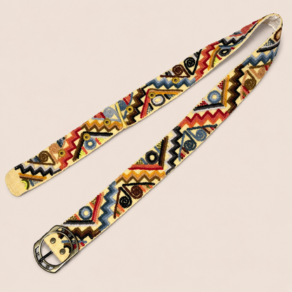 Desert Geometry Hand-Embroidered Belt