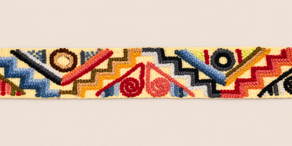 Desert Geometry Hand-Embroidered Belt