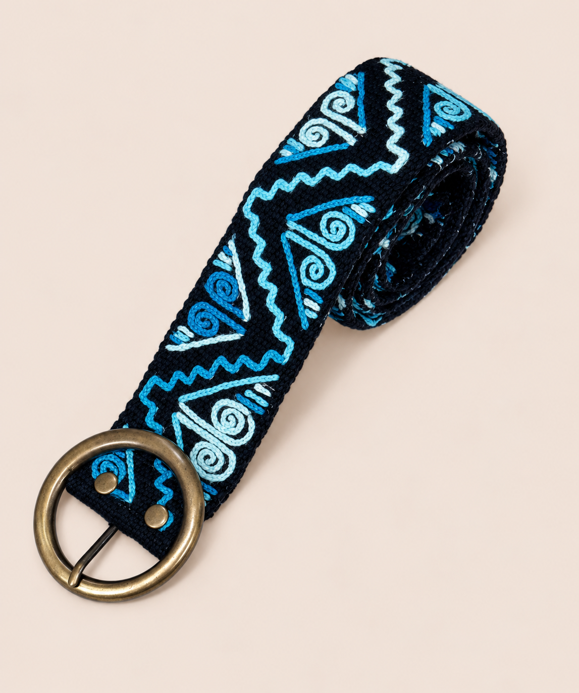 Turquoise Andean Hand-Embroidered Belt
