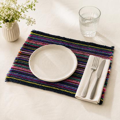 Black Multicolour Placemat