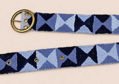 Midnight Geometry Embroidered Belt