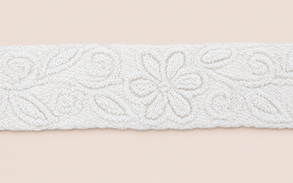 Ivory Textured Woven Belt