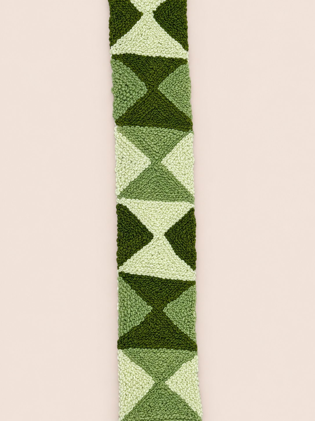 Moss Green Geometric Woven Belt