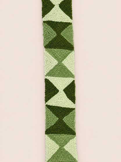 Moss Green Geometric Woven Belt