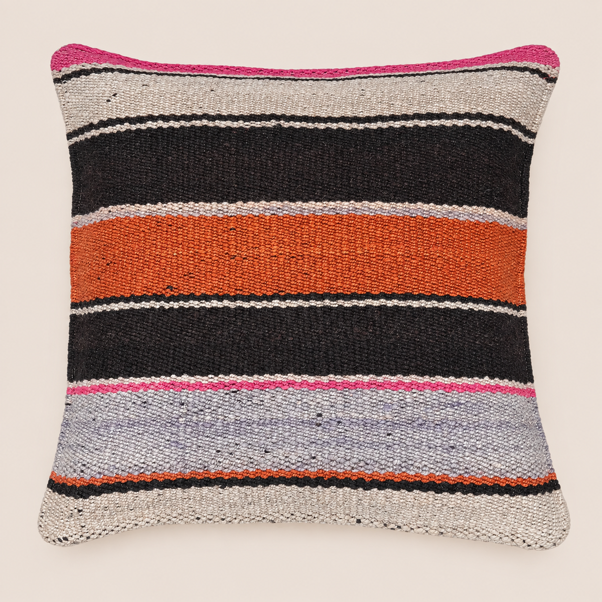 Graphic Stripe Sheep Wool Cushion