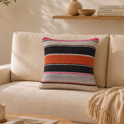 Graphic Stripe Sheep Wool Cushion