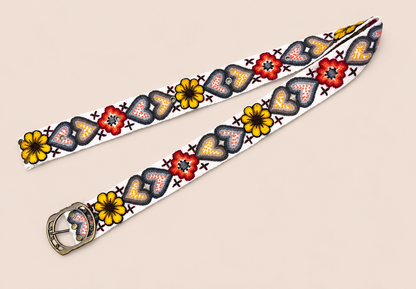 Andean Hearts Hand-Embroidered Belt