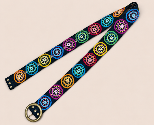 Midnight Mosaic Ayacucho Embroidered Belt