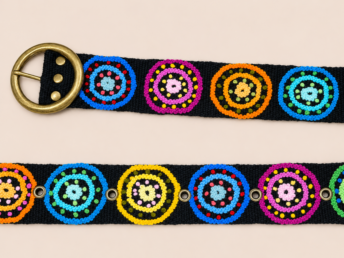 Midnight Mosaic Ayacucho Embroidered Belt