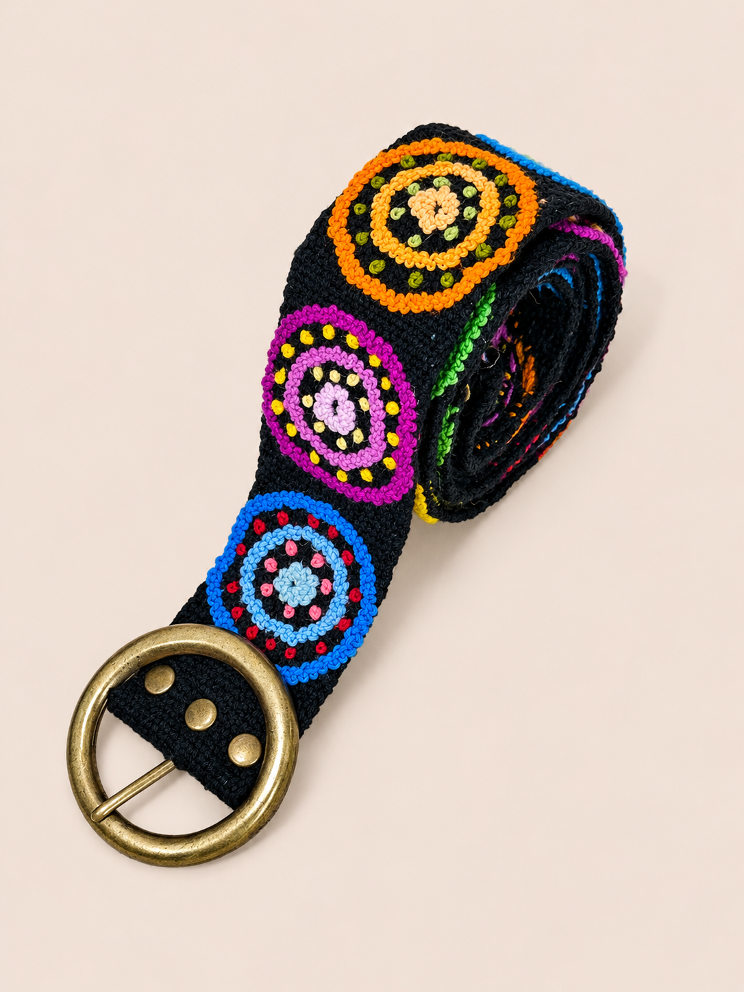 Midnight Mosaic Ayacucho Embroidered Belt