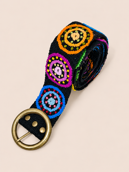 Midnight Mosaic Ayacucho Embroidered Belt