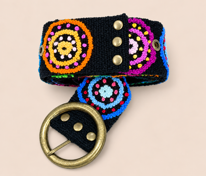 Midnight Mosaic Ayacucho Embroidered Belt