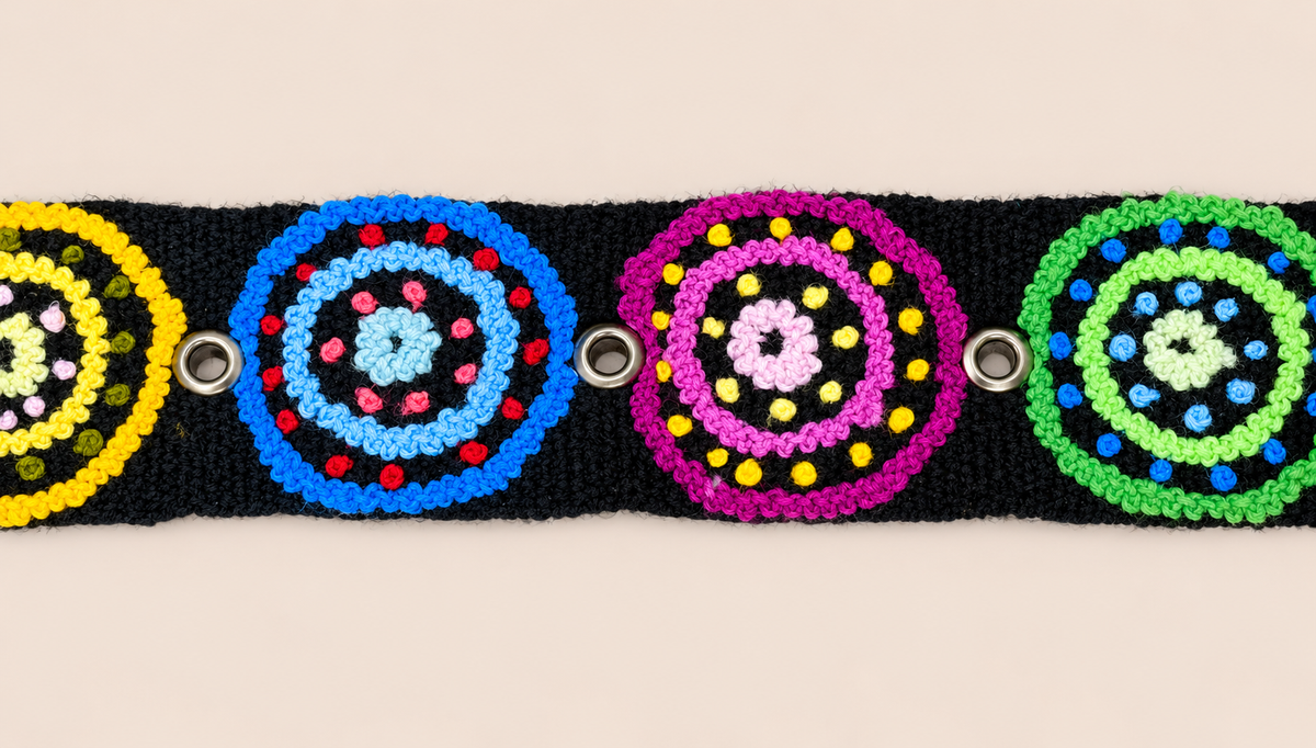 Midnight Mosaic Ayacucho Embroidered Belt
