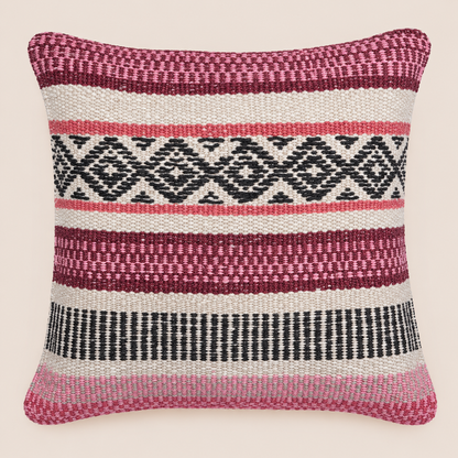 Patterned Band Sheep Wool Cushion