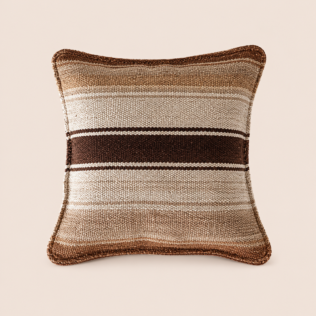 Andean Handwoven Sheep Wool Cushion – horizontal stripes