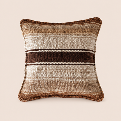Andean Handwoven Sheep Wool Cushion – horizontal stripes