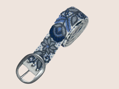 Midnight Bloom Hand-Embroidered Wool Belt