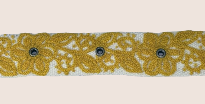 Golden Bloom Embroidered Belt