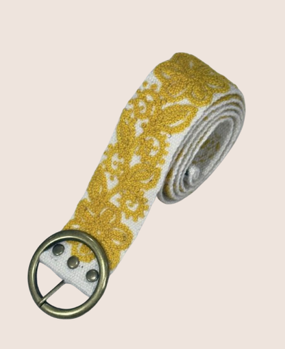 Golden Bloom Embroidered Belt