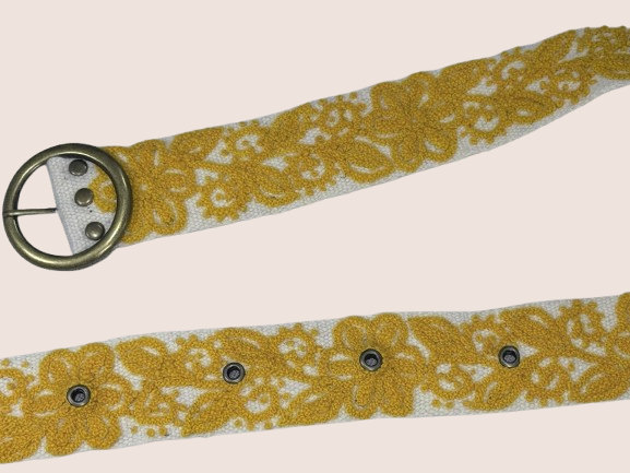Golden Bloom Embroidered Belt