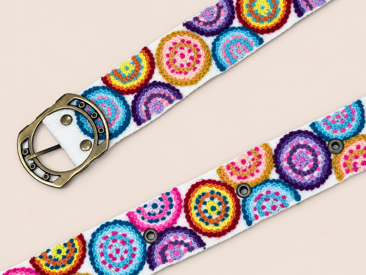 Blue Garden Embroidered Belt