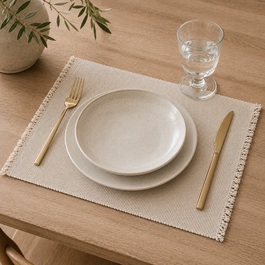 Handwoven Beige Placemat