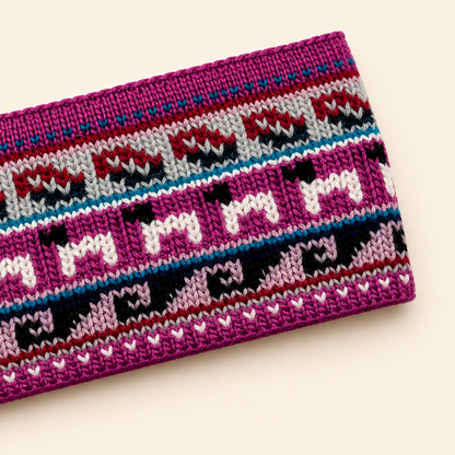 Alpaca & Cotton Headband – Grey Pink