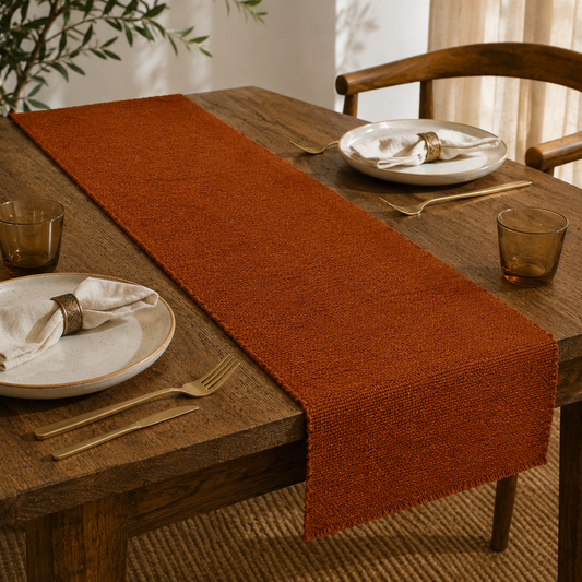 Orange Woven Table Runner