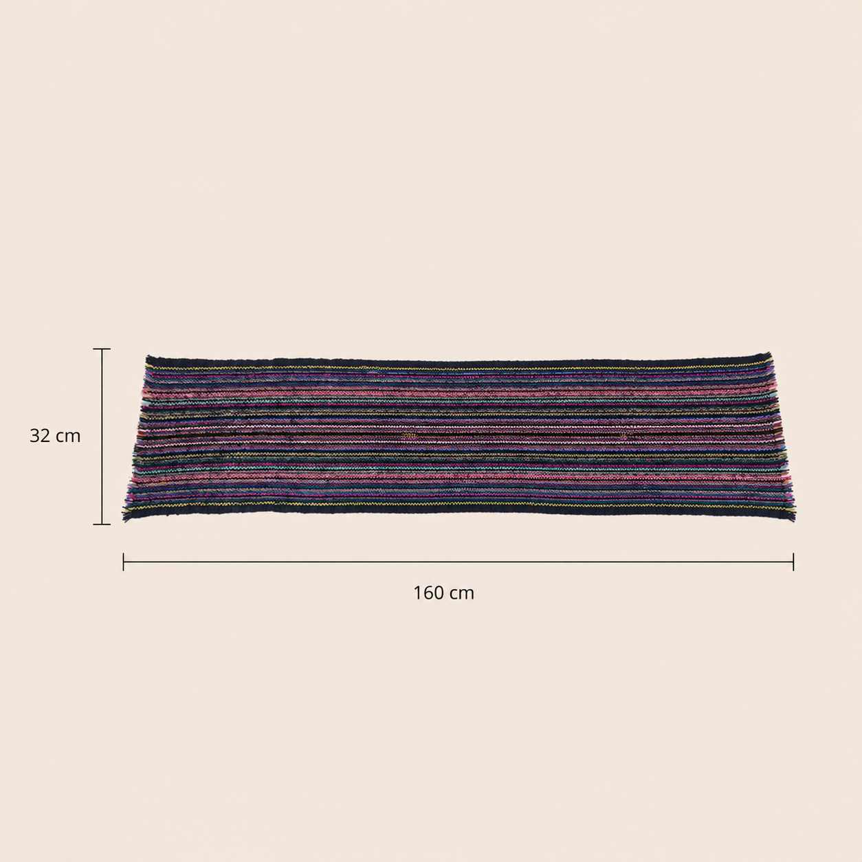 Black Multicolour Table Runner