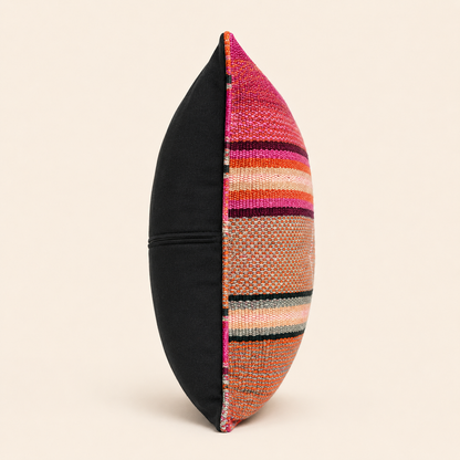 Pink Brown Orange Filled Cushion