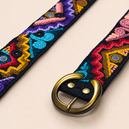Hand-Embroidered Artisan Belt