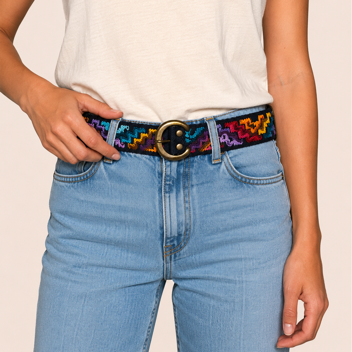 Hand-Embroidered Artisan Belt