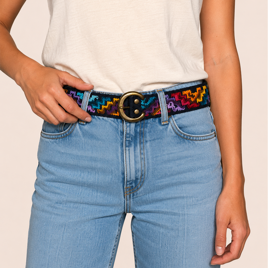Hand-Embroidered Artisan Belt