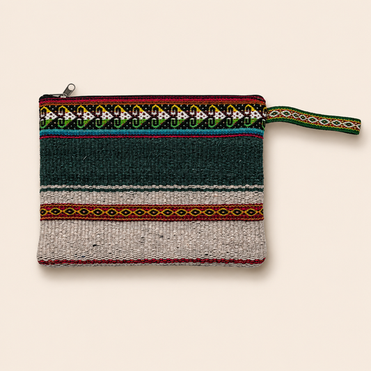 Medium Multicolour Sheep Wool Pouch