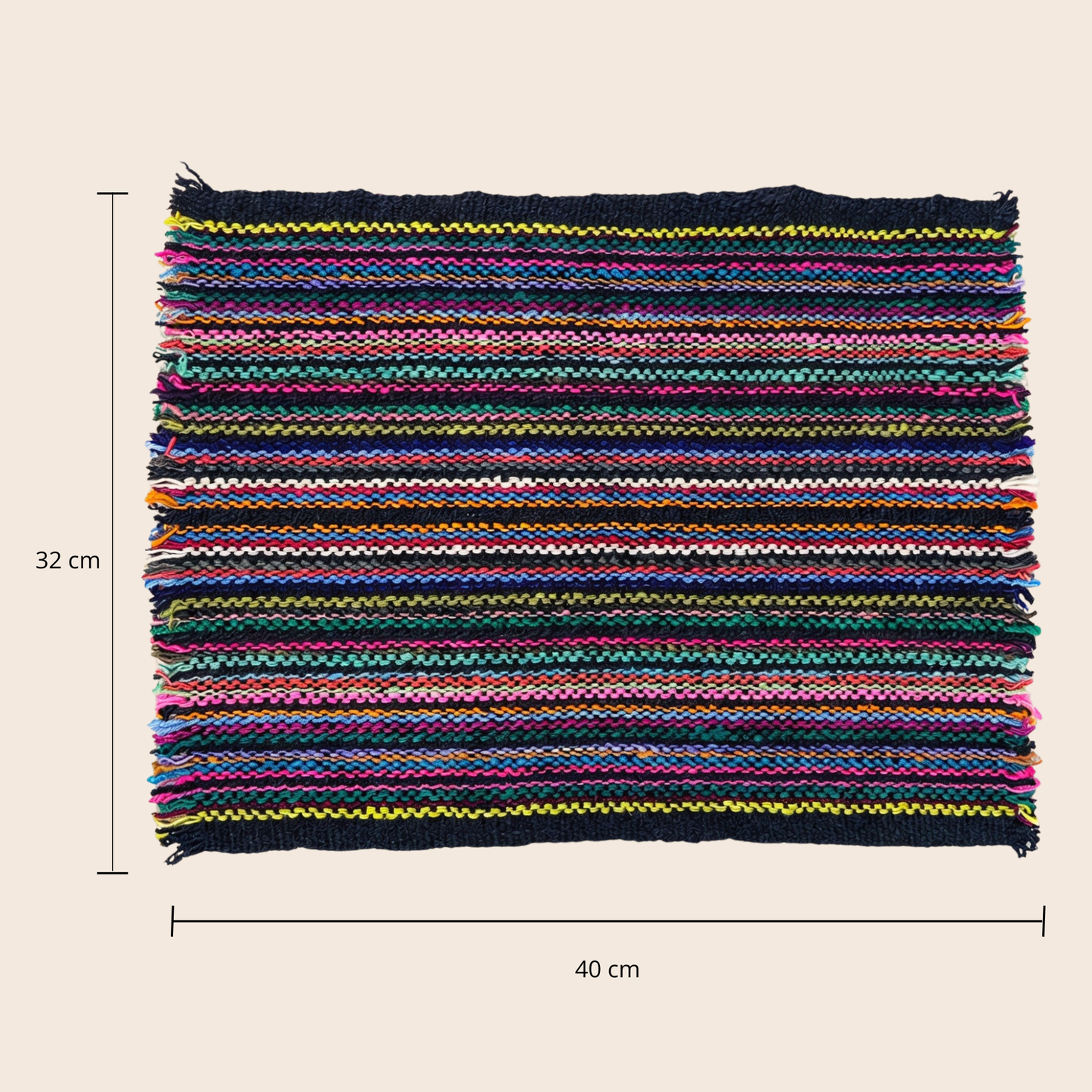 Black Multicolour Placemat