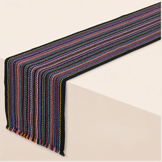 Black Multicolour Table Runner