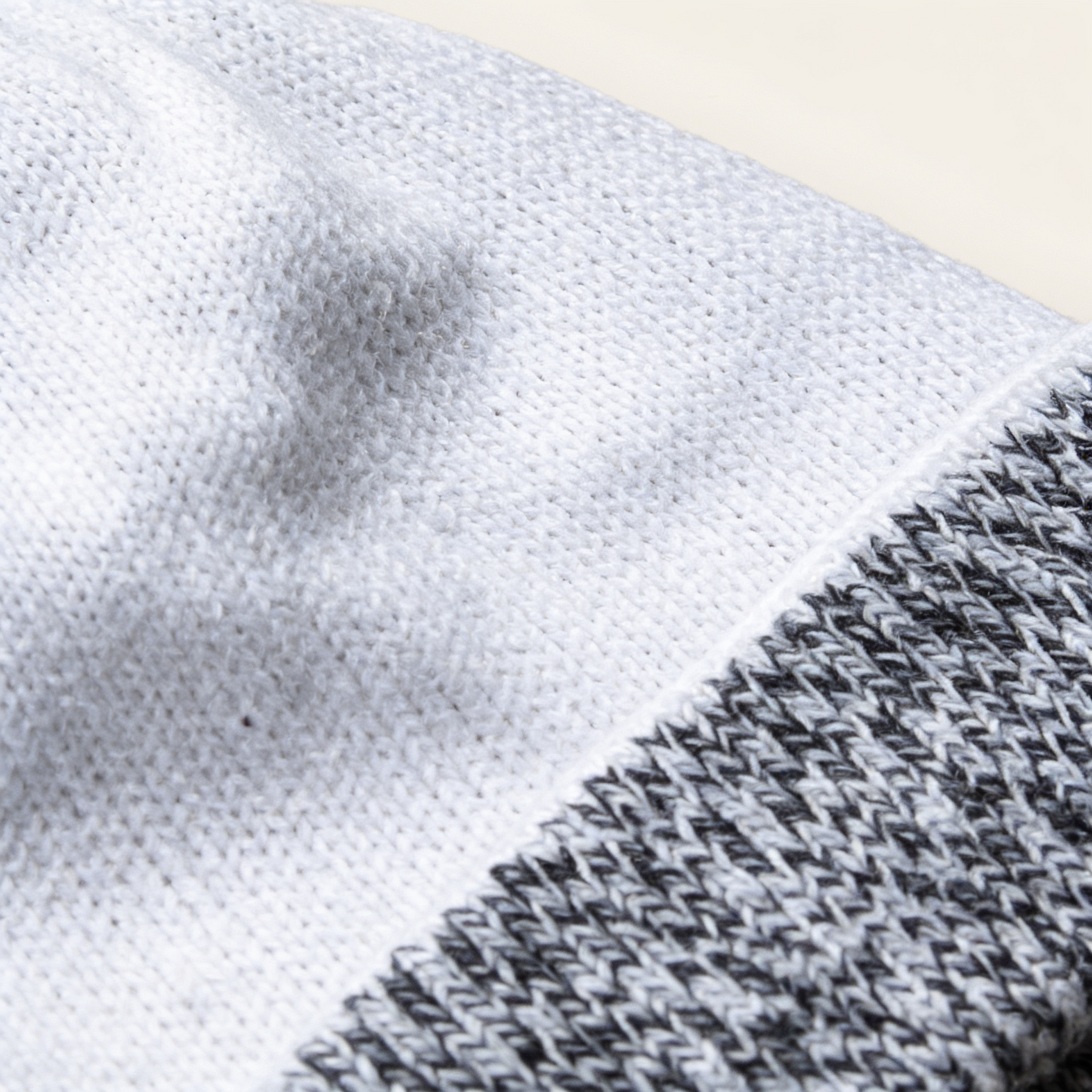 Reversible White & Grey Beanie