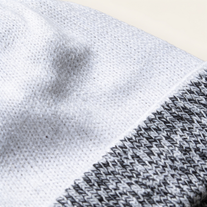 Reversible White & Grey Beanie