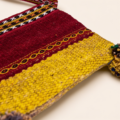 Red & Yellow Wool Crossbody Bag
