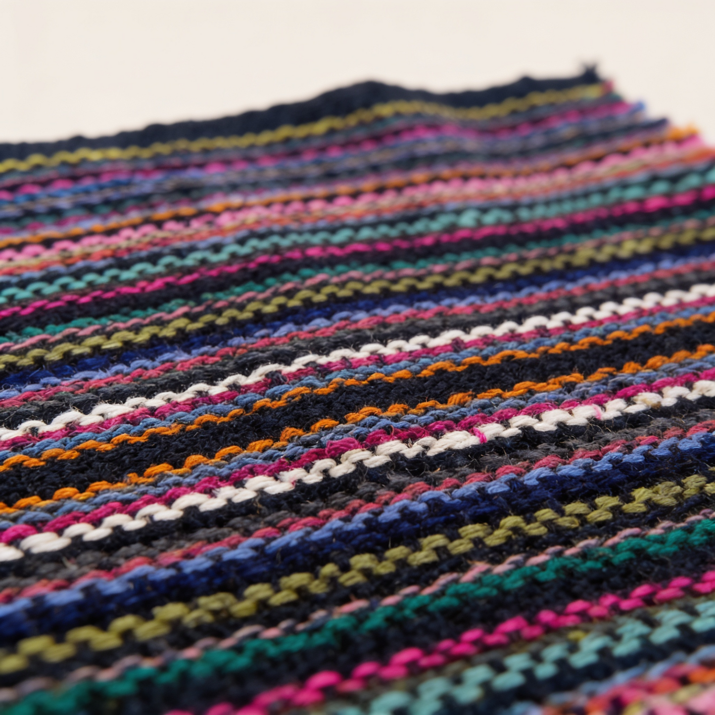 Black Multicolour Table Runner