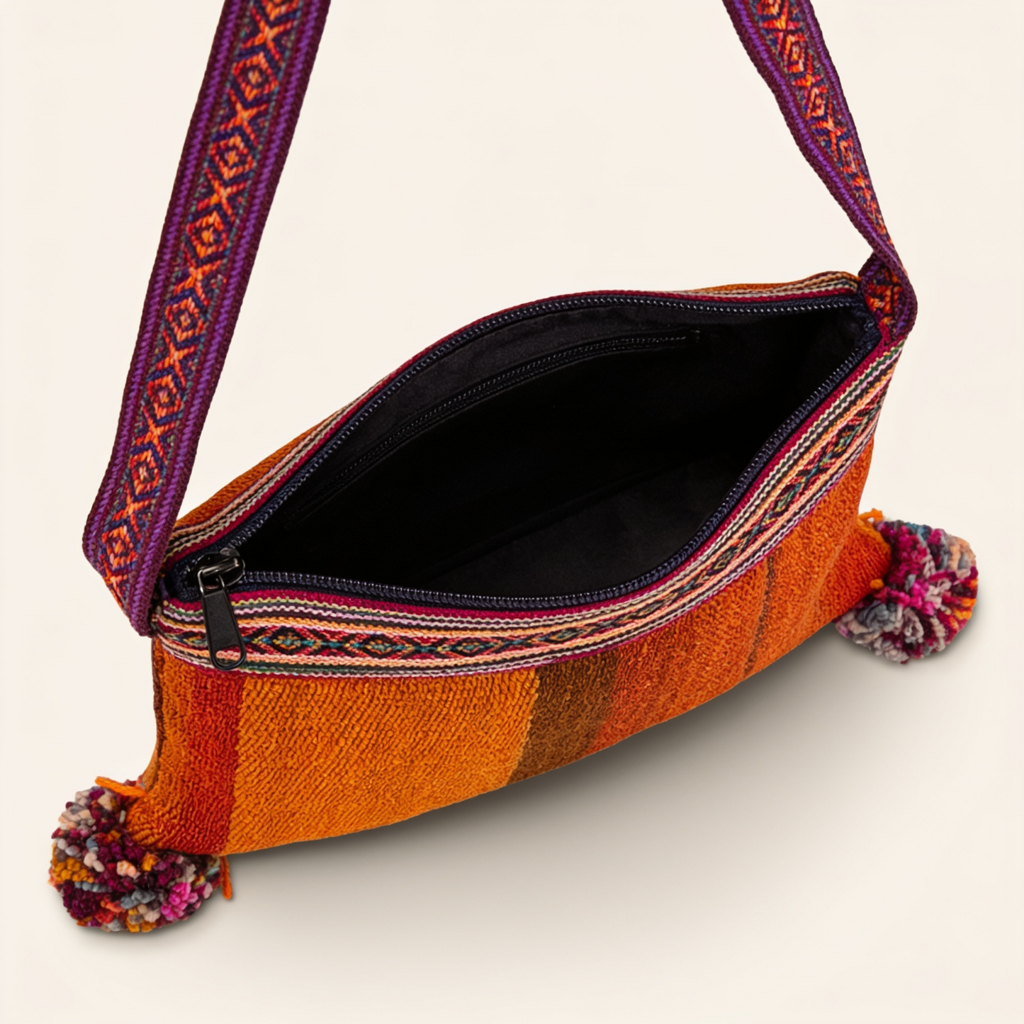 Orange Wool Shoulder Bag