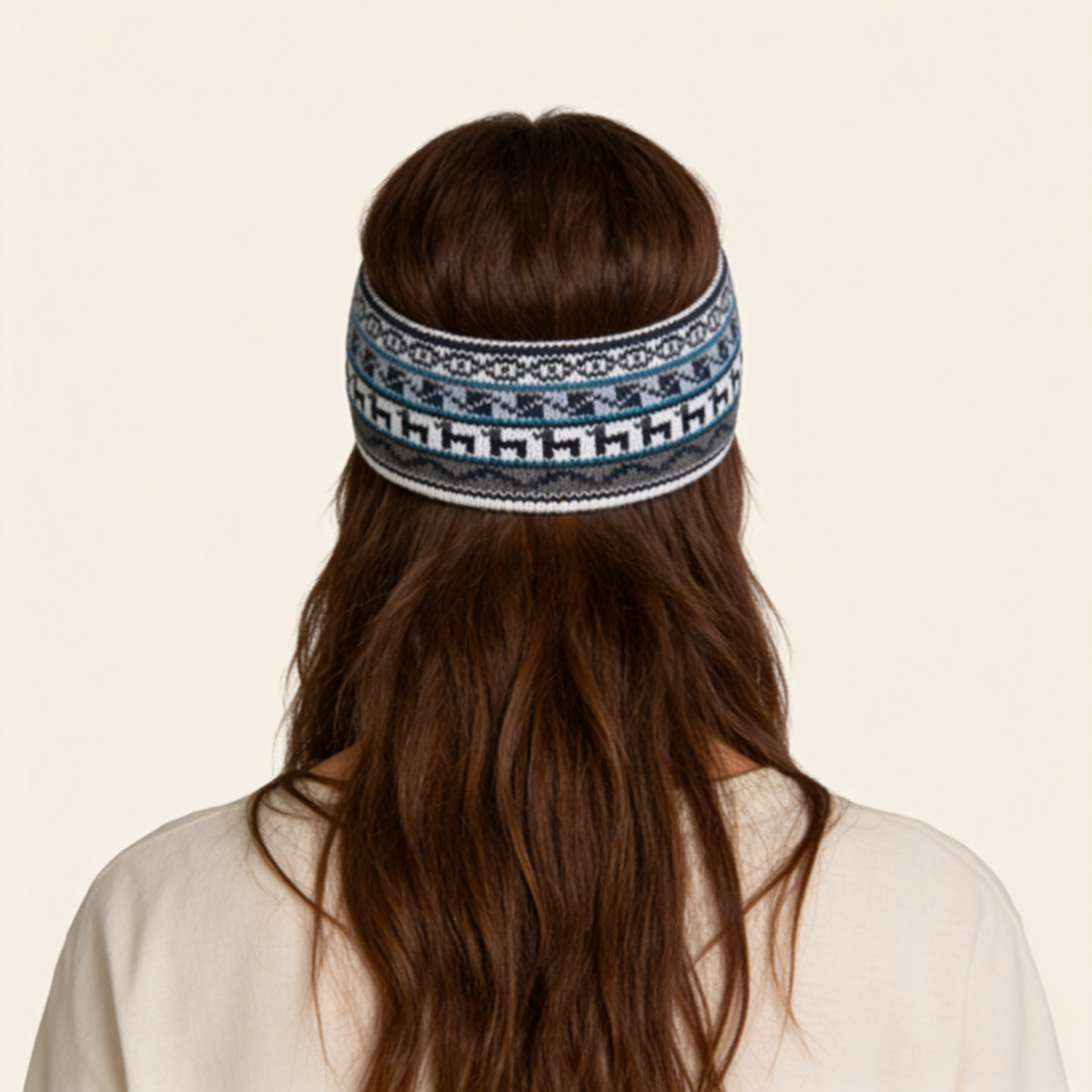 Alpaca & Cotton Headband - Grey Black