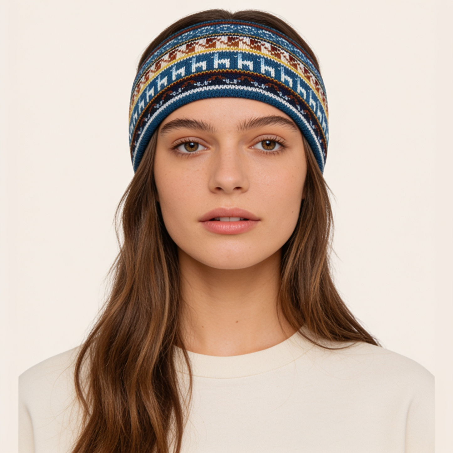 Alpaca & Cotton Headband - Blue