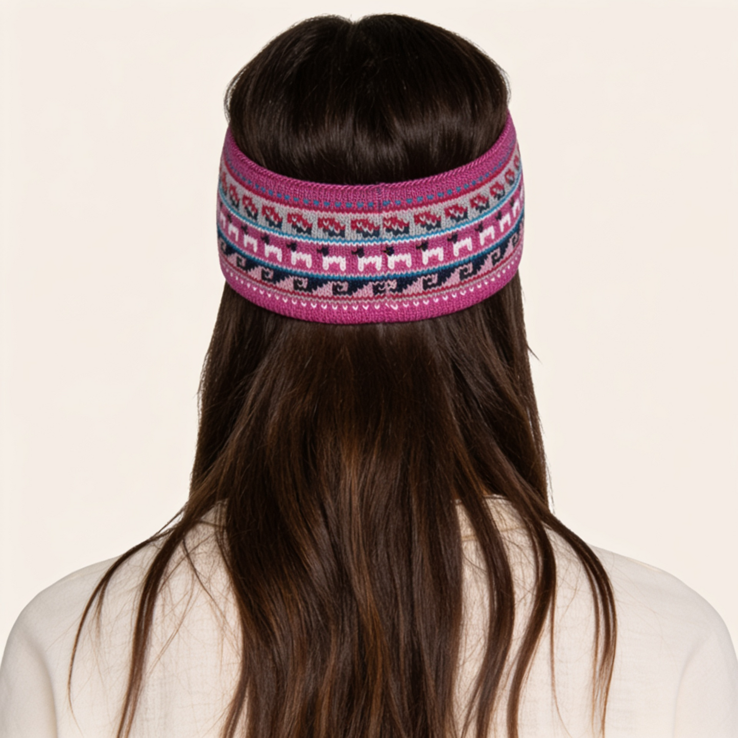 Alpaca & Cotton Headband – Grey Pink