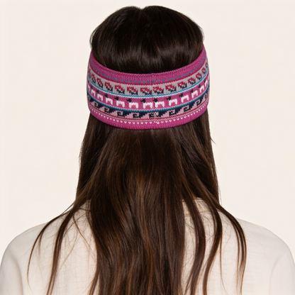Alpaca & Cotton Headband – Grey Pink